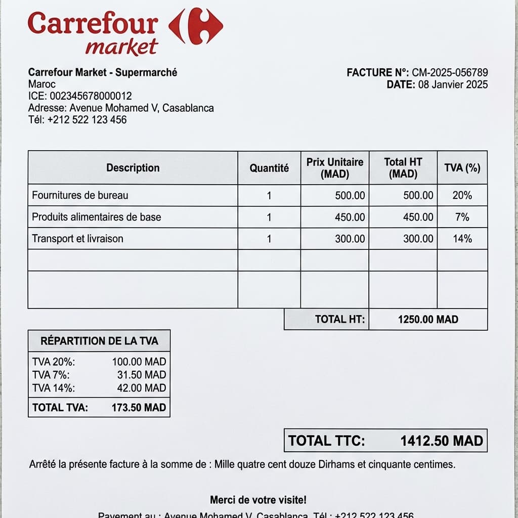 Facture Supermarché